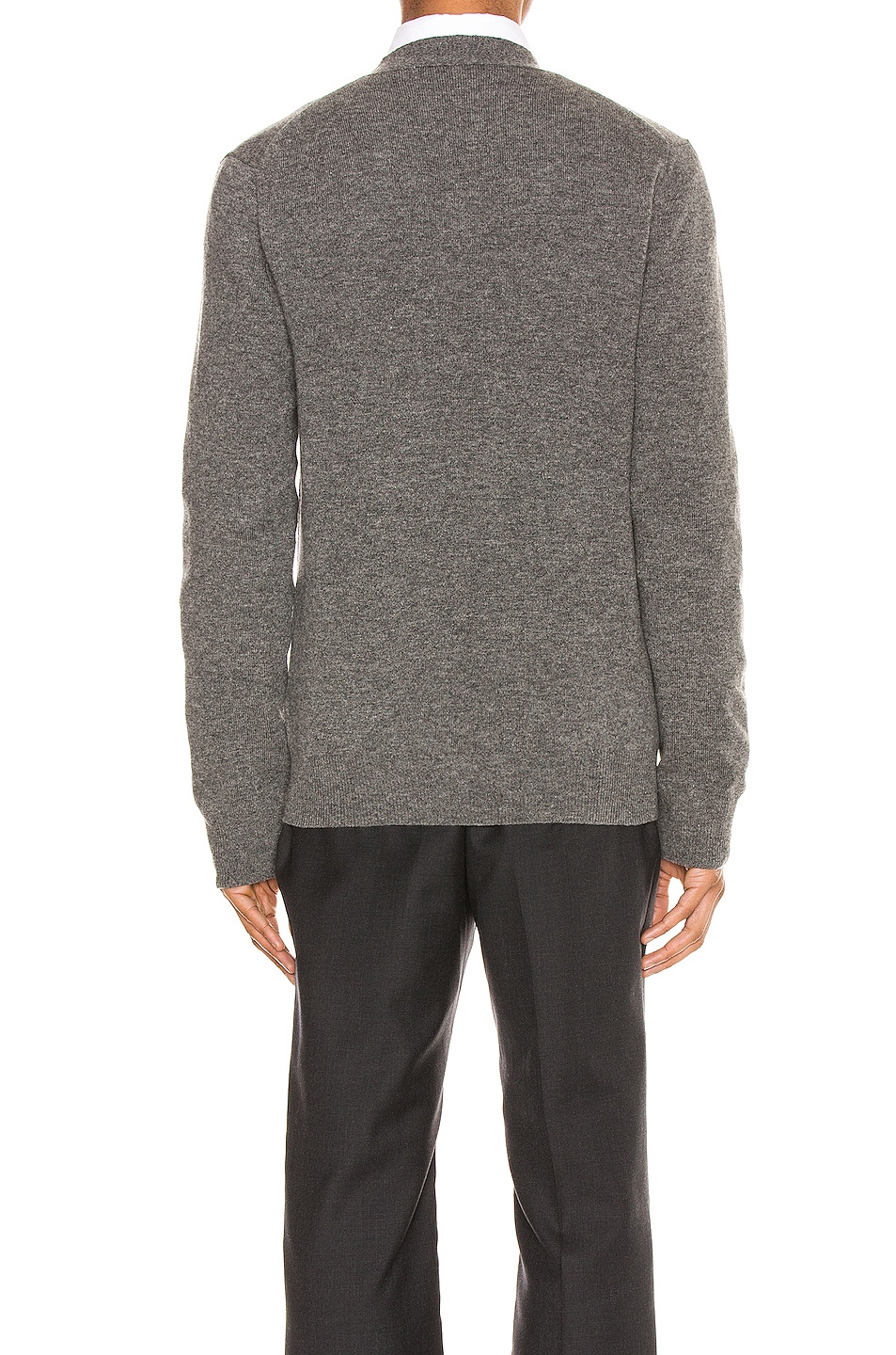 Lambswool Cardigan with Red Emblem - 4