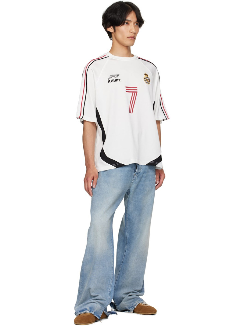 Rhude White Lundun Soccer Jersey T-shirt outlook