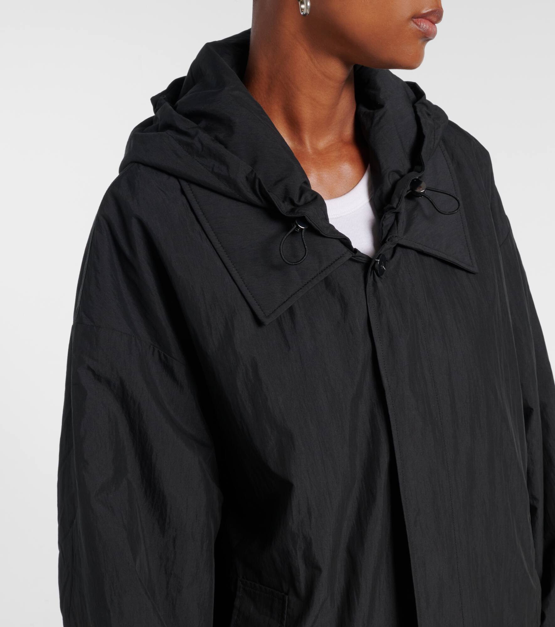 Hooded cotton-blend coat - 4