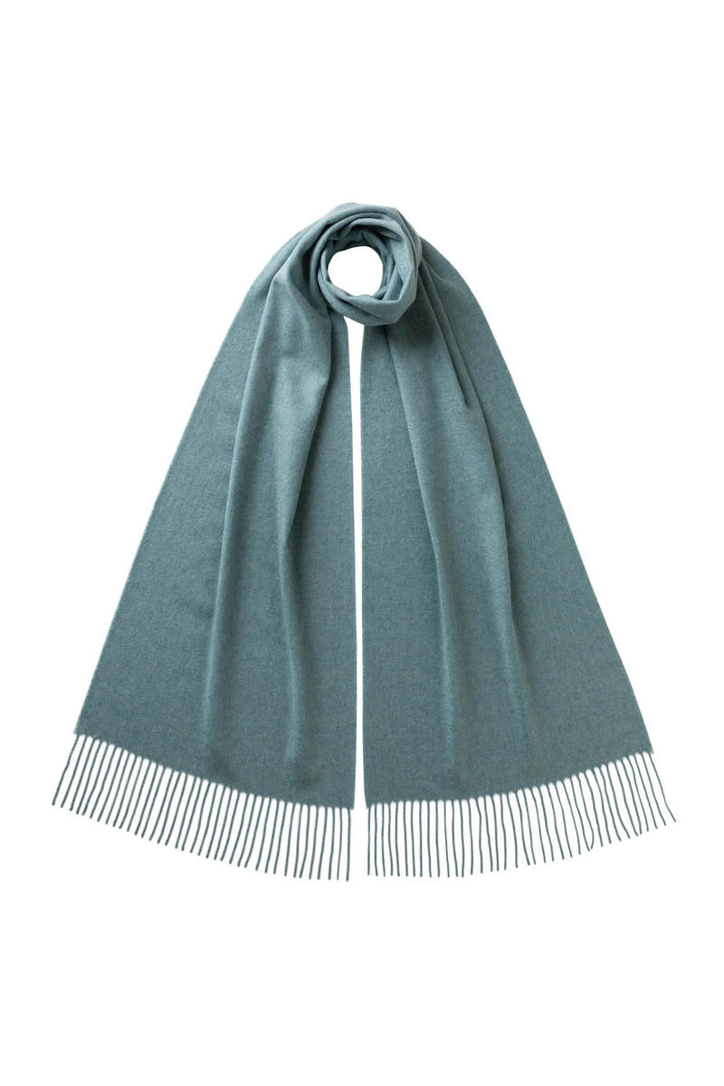 Green Wide Cashmere Scarf 1