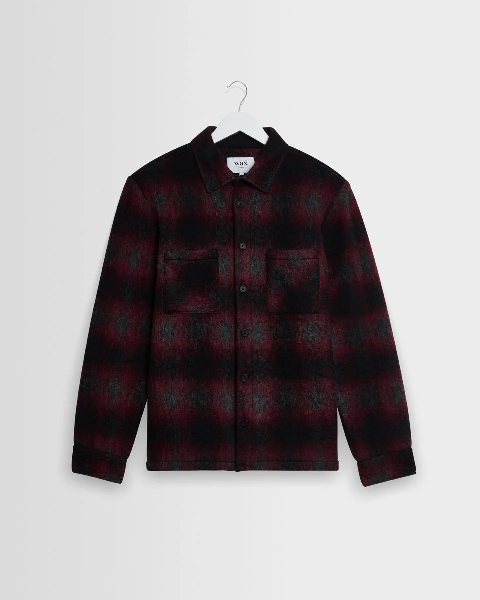 Whiting - Red And Black Elm Wool Blend Check Overshirt - 1