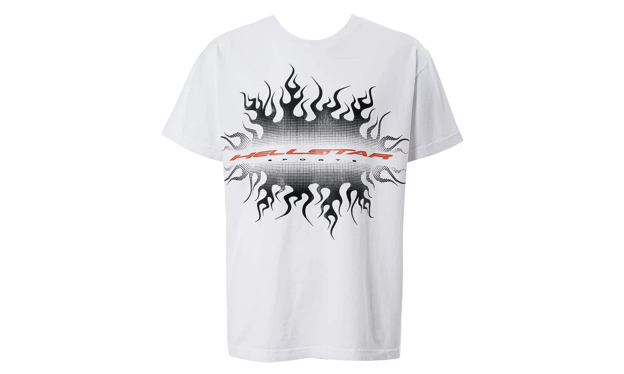 Gradient Flame Sports Logo T-Shirt "White" HSR352 - 1