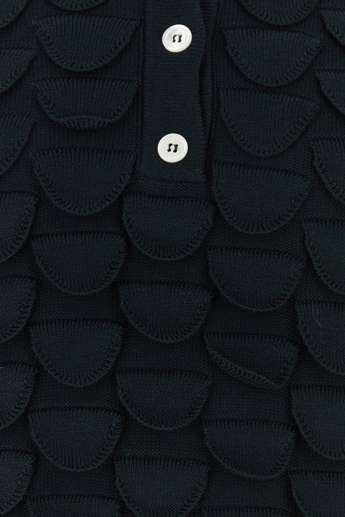 Midnight blue wool polo shirt - 3