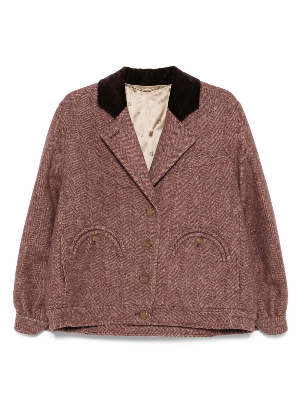Cleo corduroy-collar bomber jacket - 1