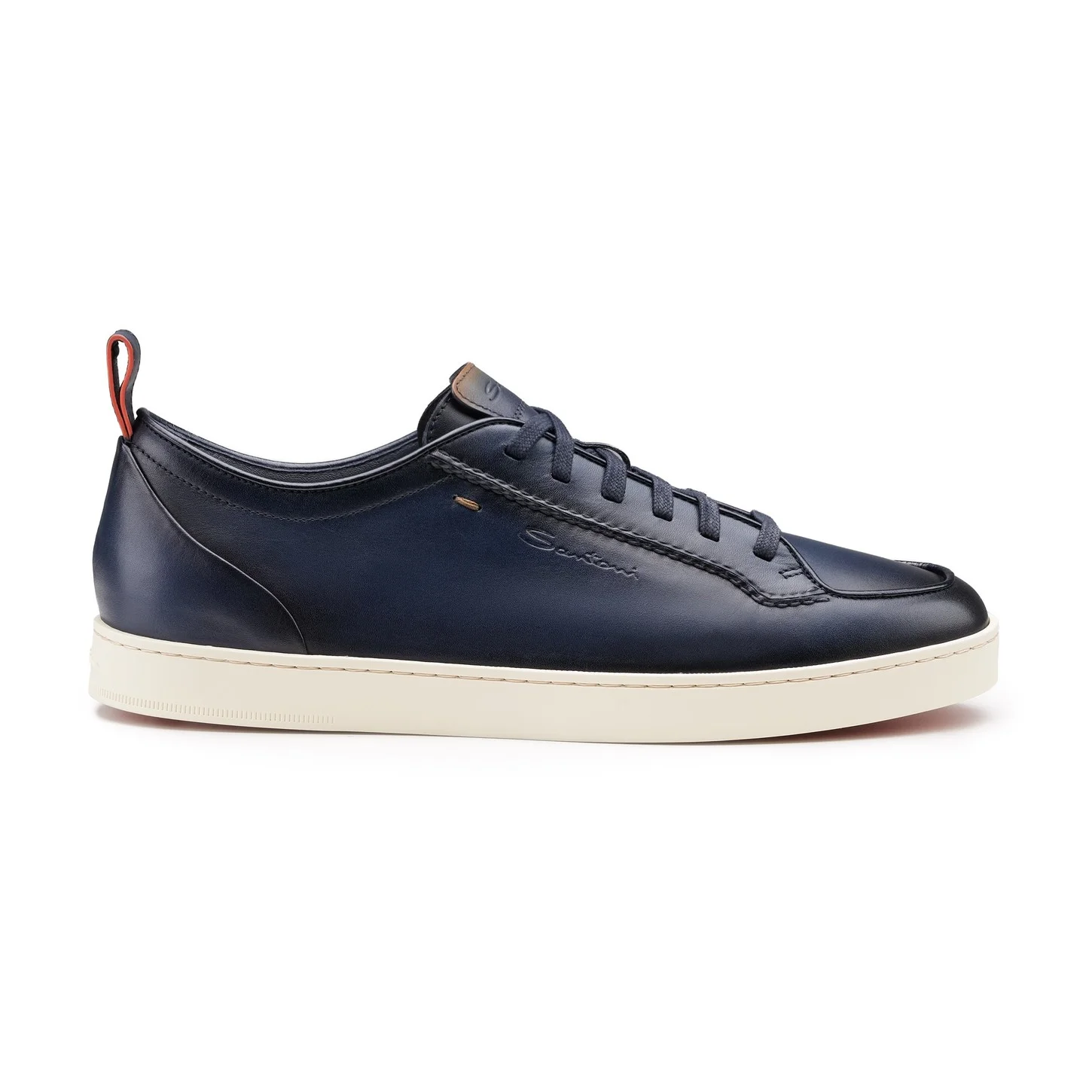 Men's blue leather Santoni Off-duty sneaker - 1