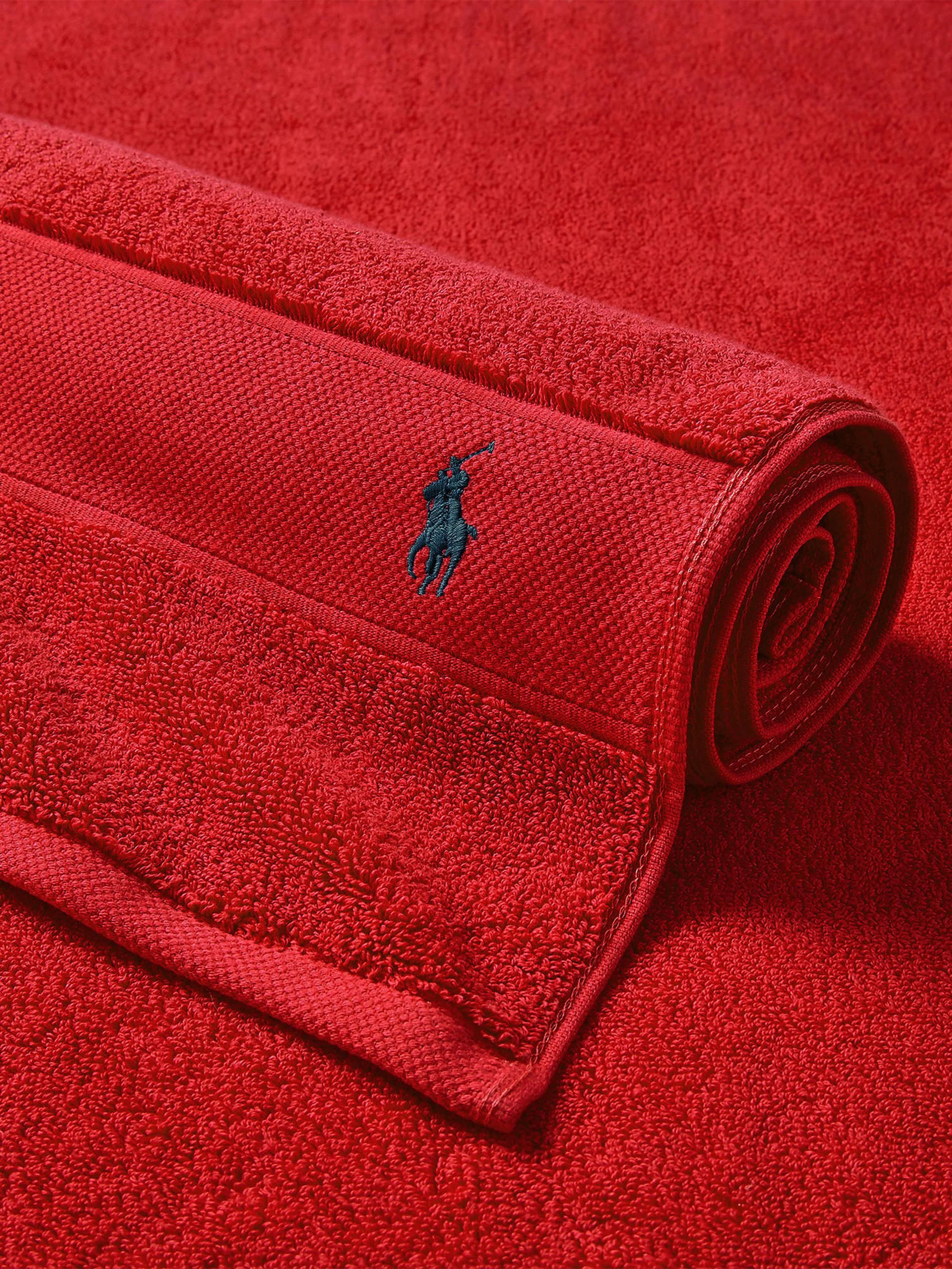 Polo Player Cotton Bath Mat - Rl 2000 Red - 1