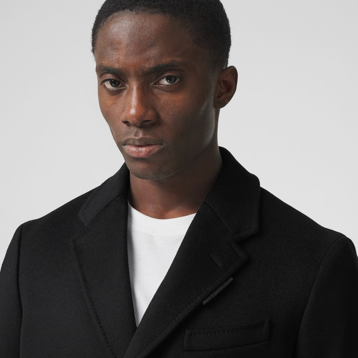 Button Detail Wool Cashmere Tailored Coat - 3