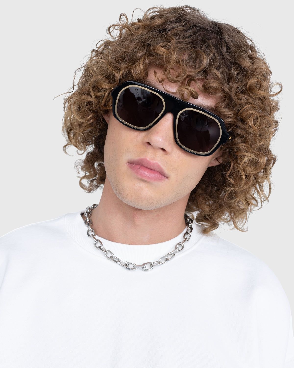 Bottega Veneta – Rim Aviator Sunglasses Black - 4