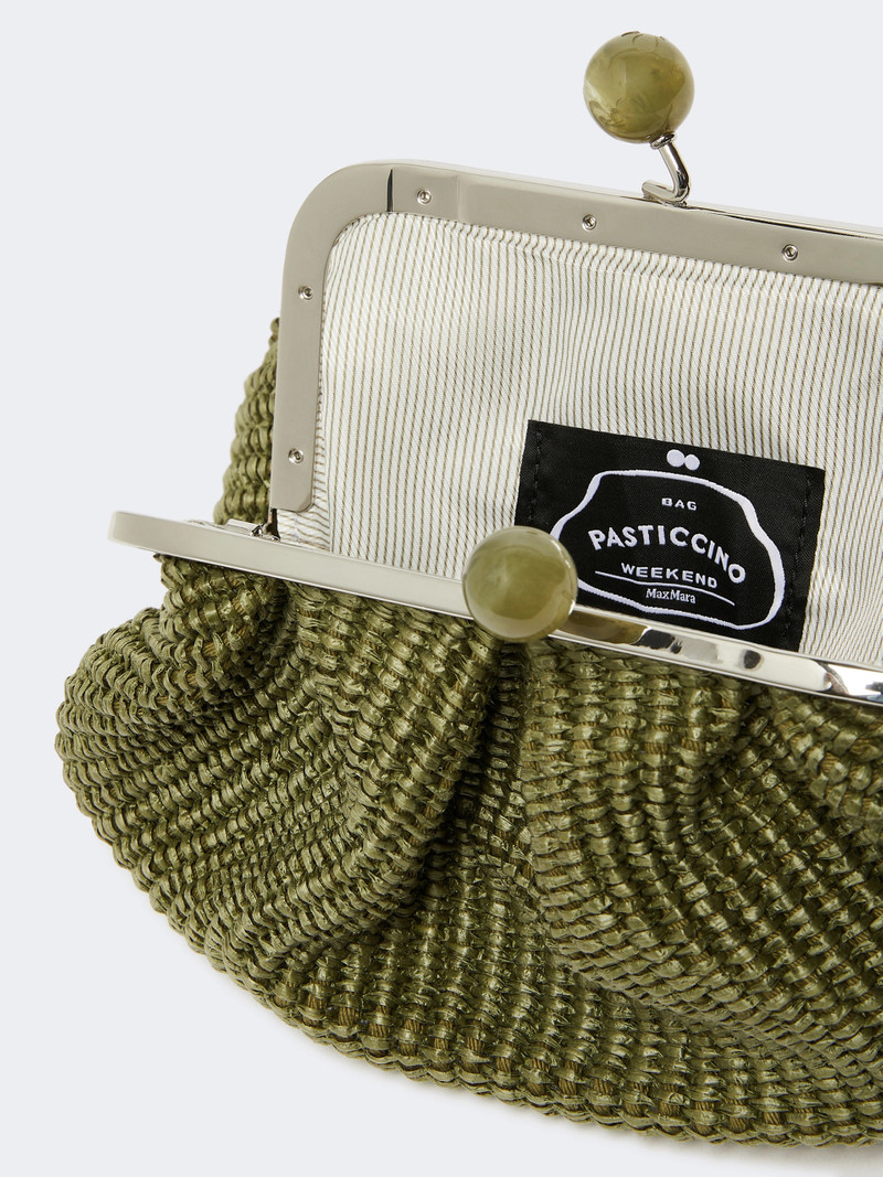 PALMAS Small raffia-effect Pasticcino Bag - SAGE GREEN 6