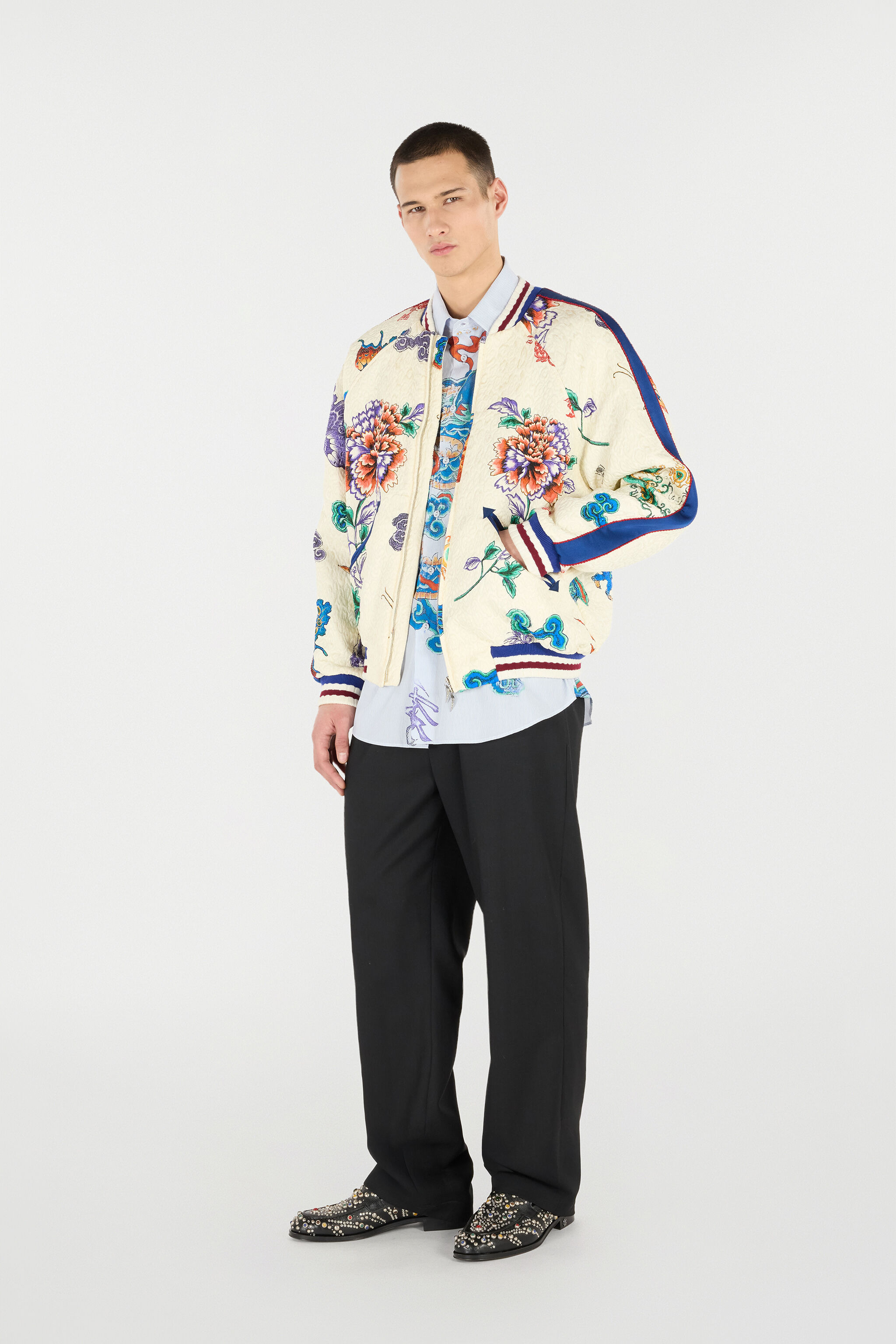 Shirt With Dragon, Flowers And Butterflies - 2