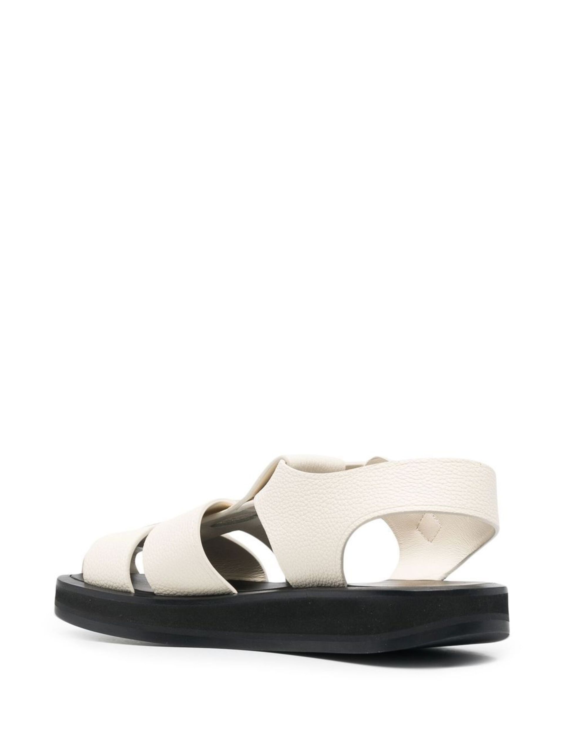 white grained leather fisherman sandals - 3