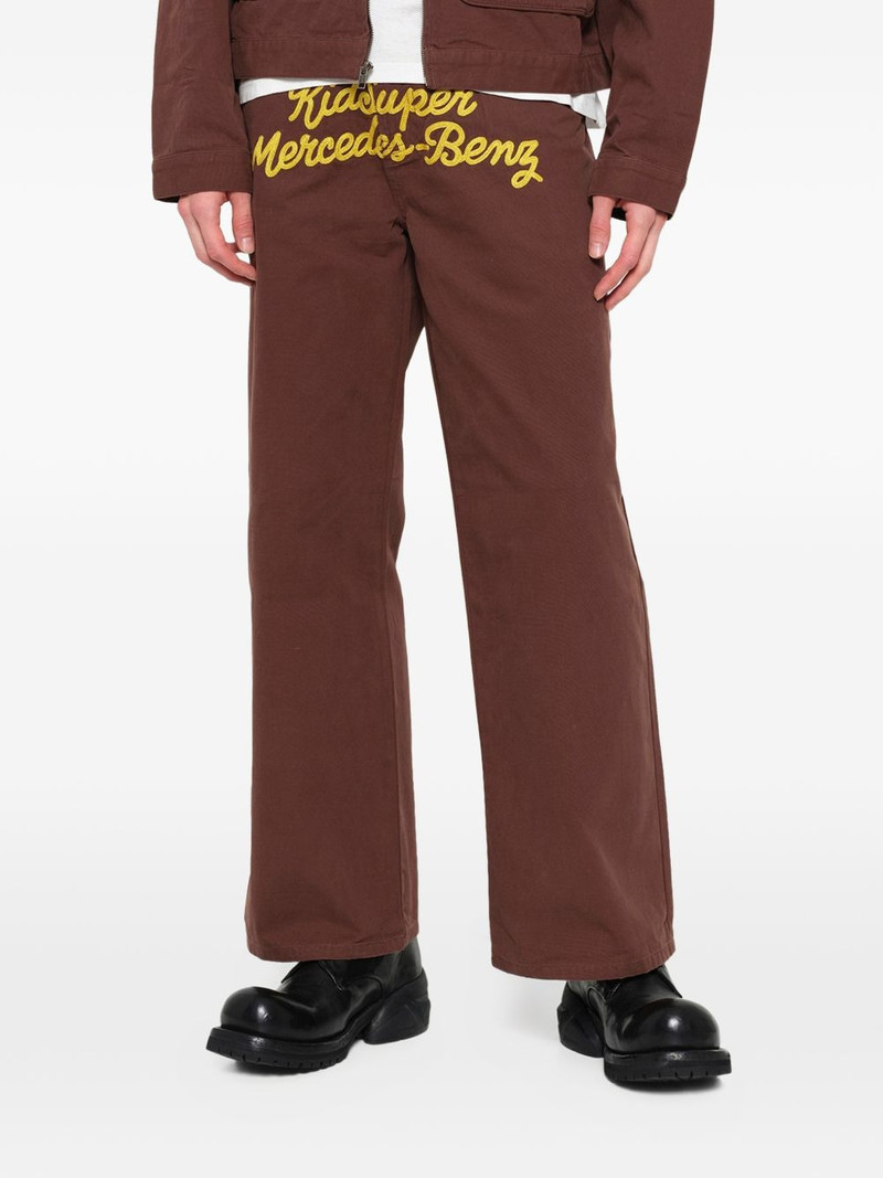 x Mercedes Benz logo-embroidered wide-leg trousers 4