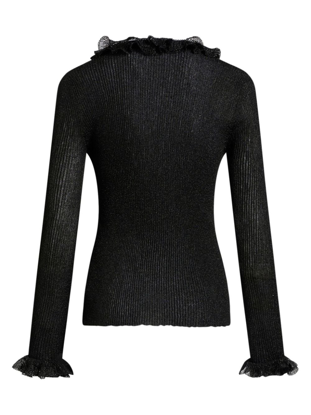 metallic ruffled jumper - 7