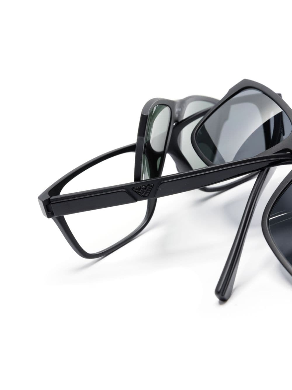 clip-on-lenses square-frame glasses - 3