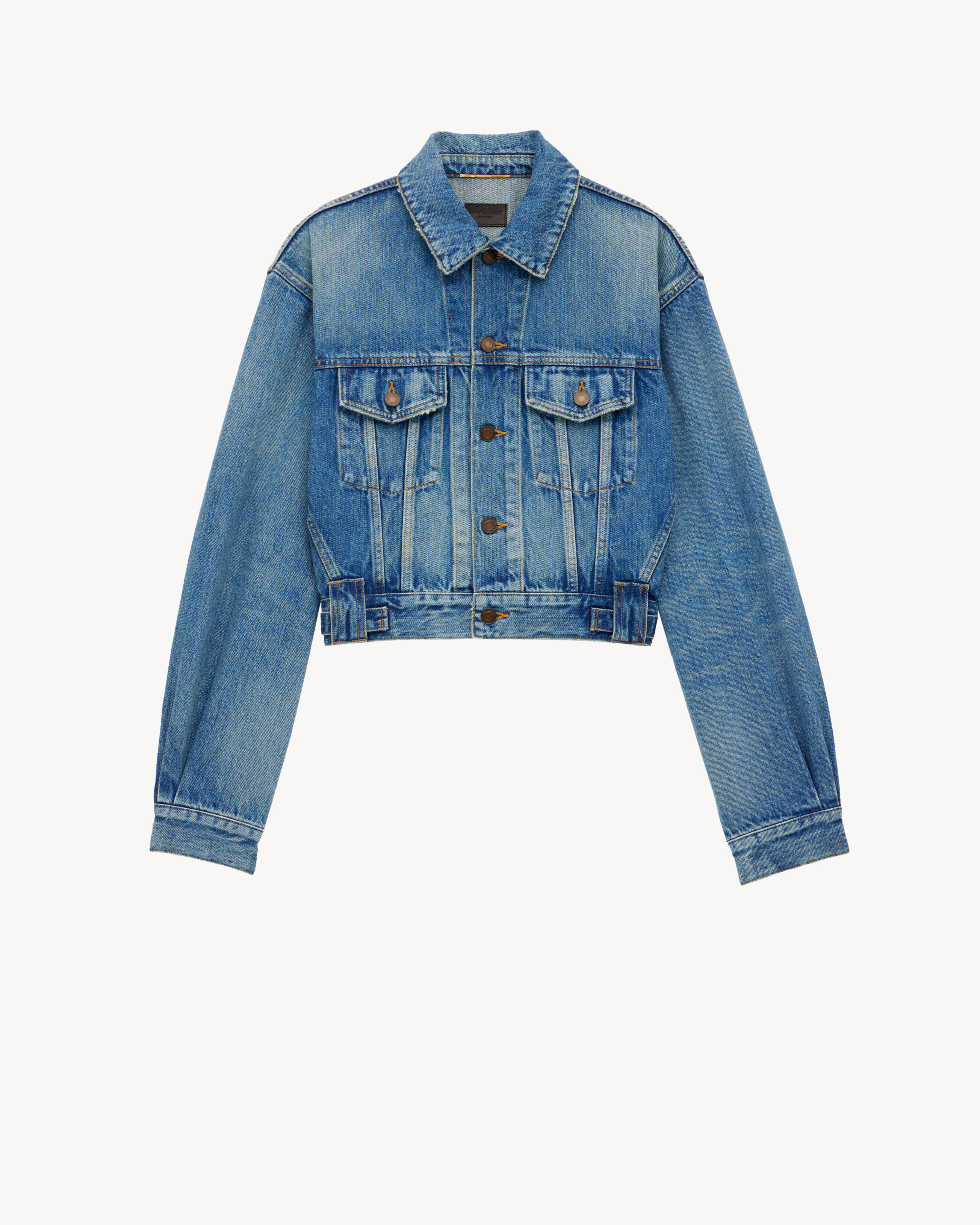 80's jacket in vintage blue denim - 1