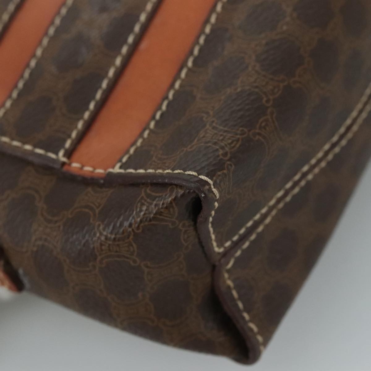 CELINE Macadam Canvas Shoulder Bag Pvc Leather Brown - 16
