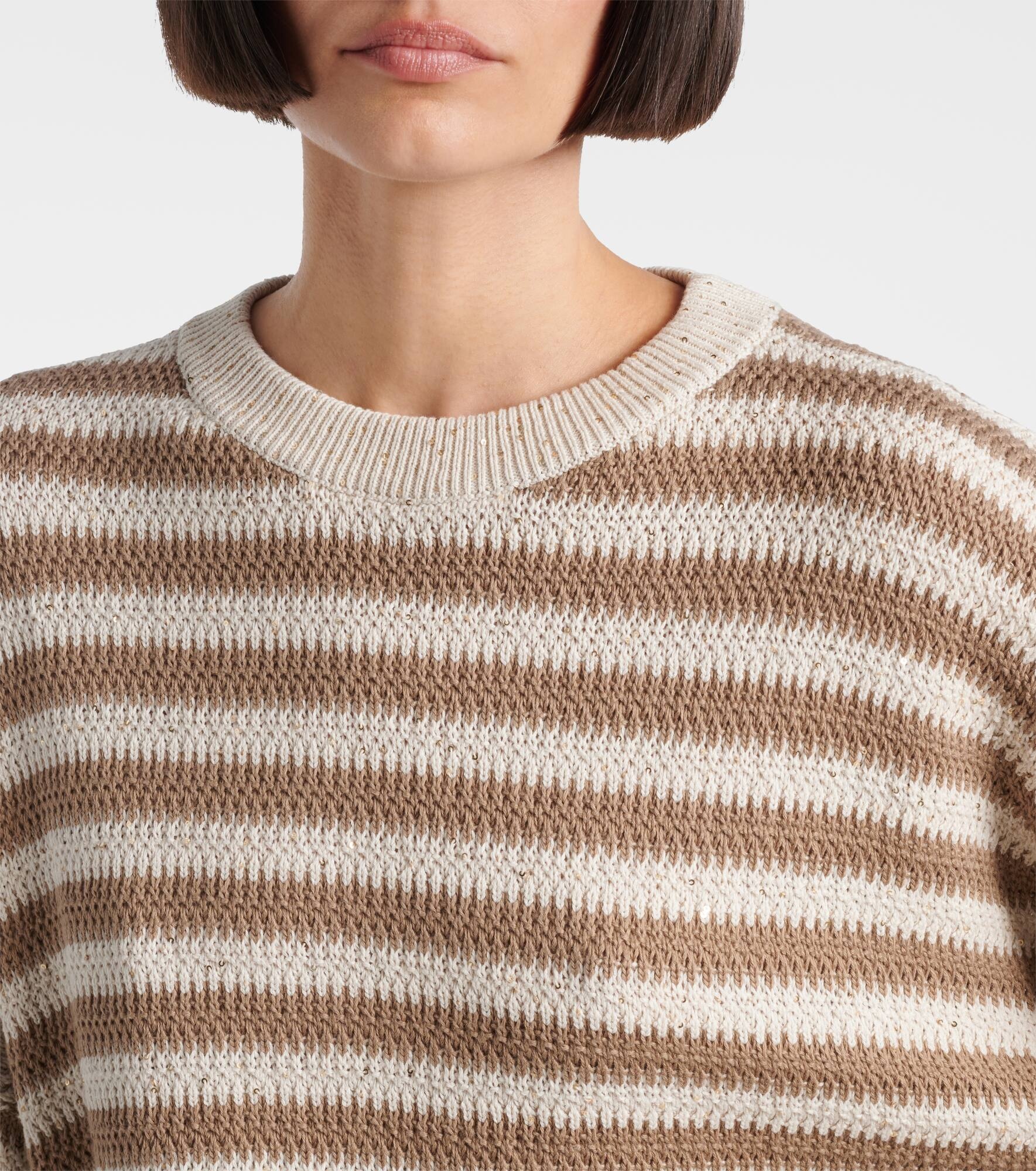 Striped cotton-blend sweater - 4