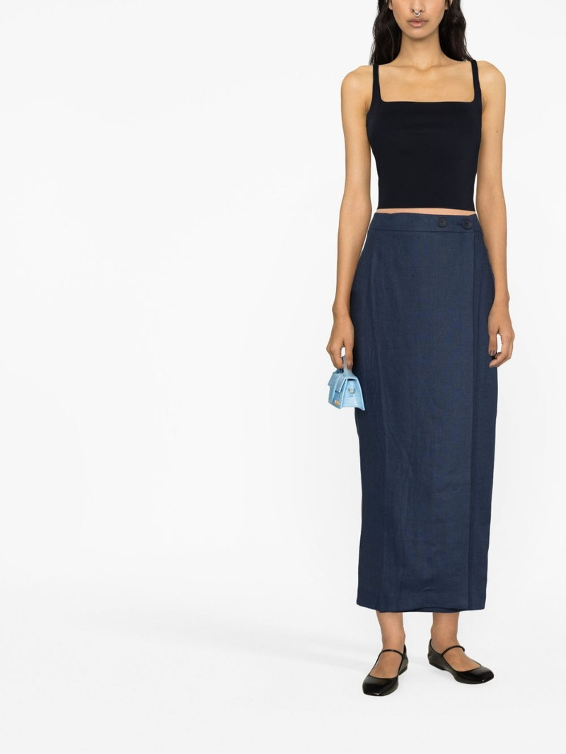 SLEEPER Lili Woven linen midi skirt outlook