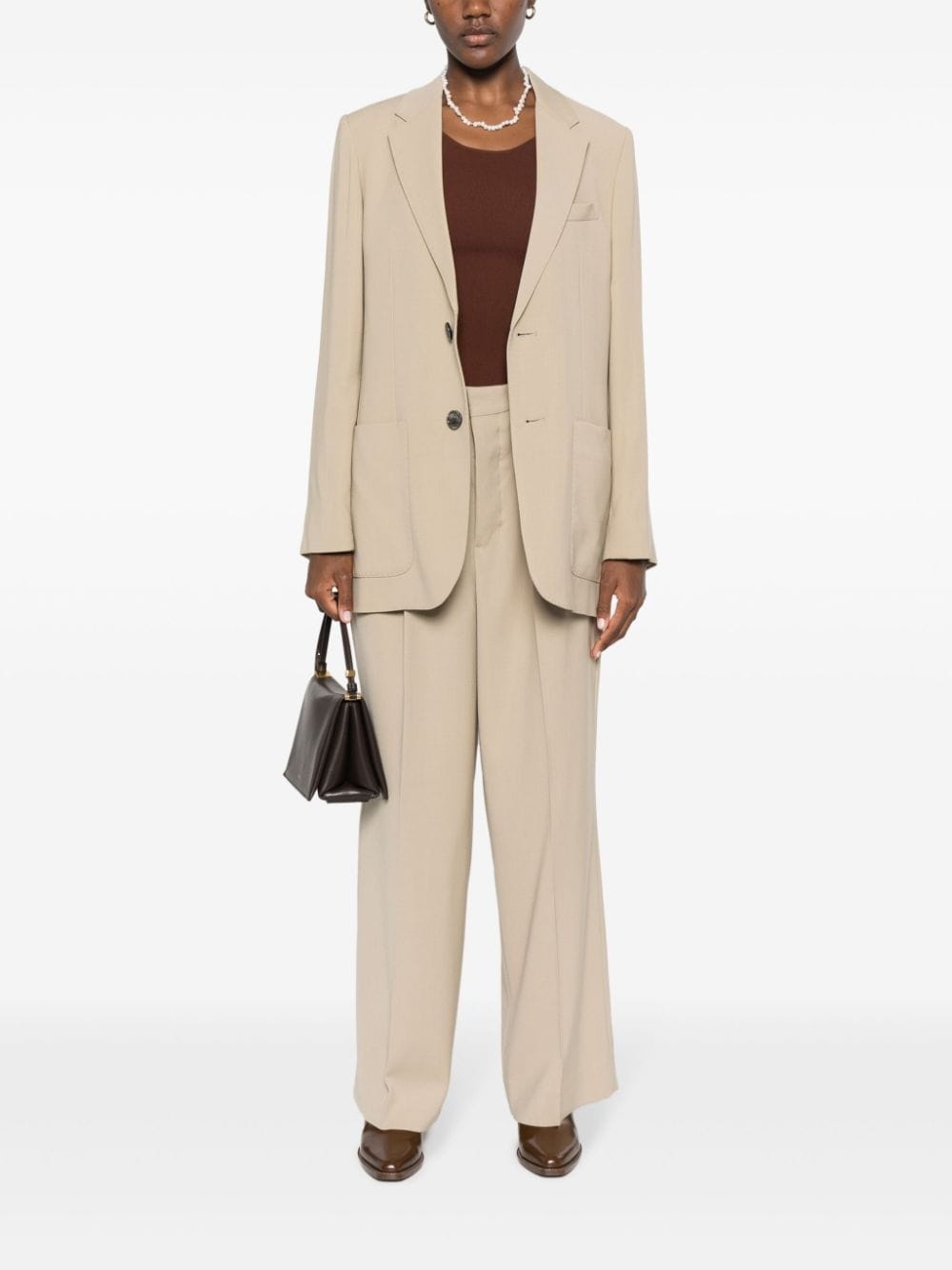 pressed-crease straight-leg trousers - 4