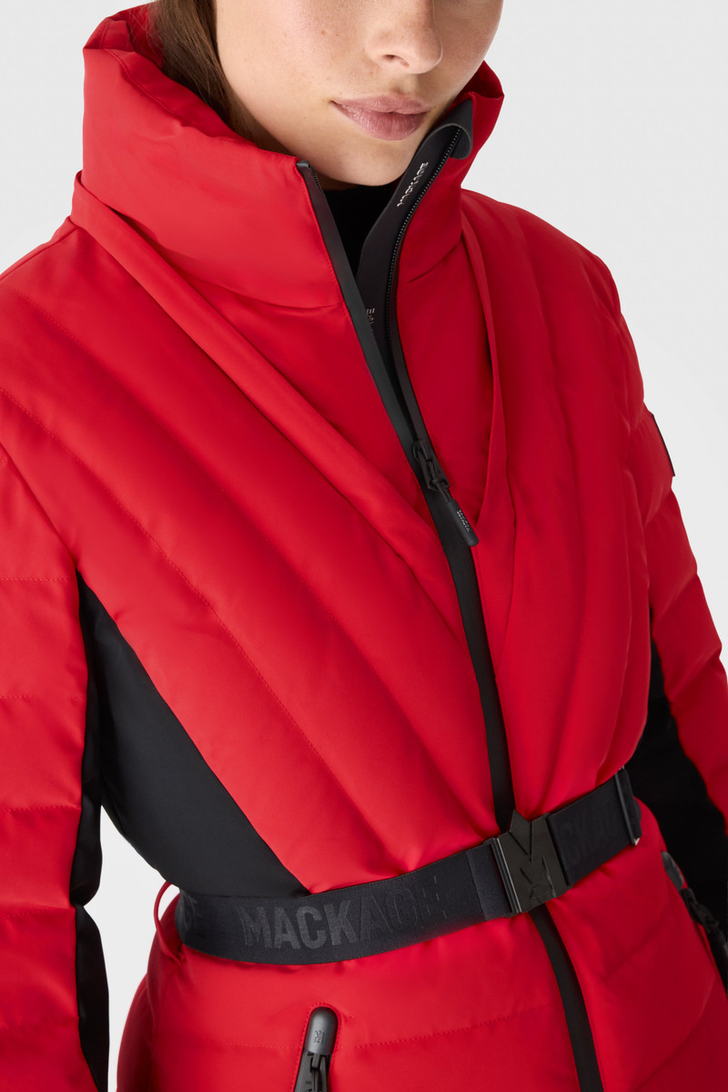 ELITA-ZR Down ski jacket with removable blue fox fur trim 7
