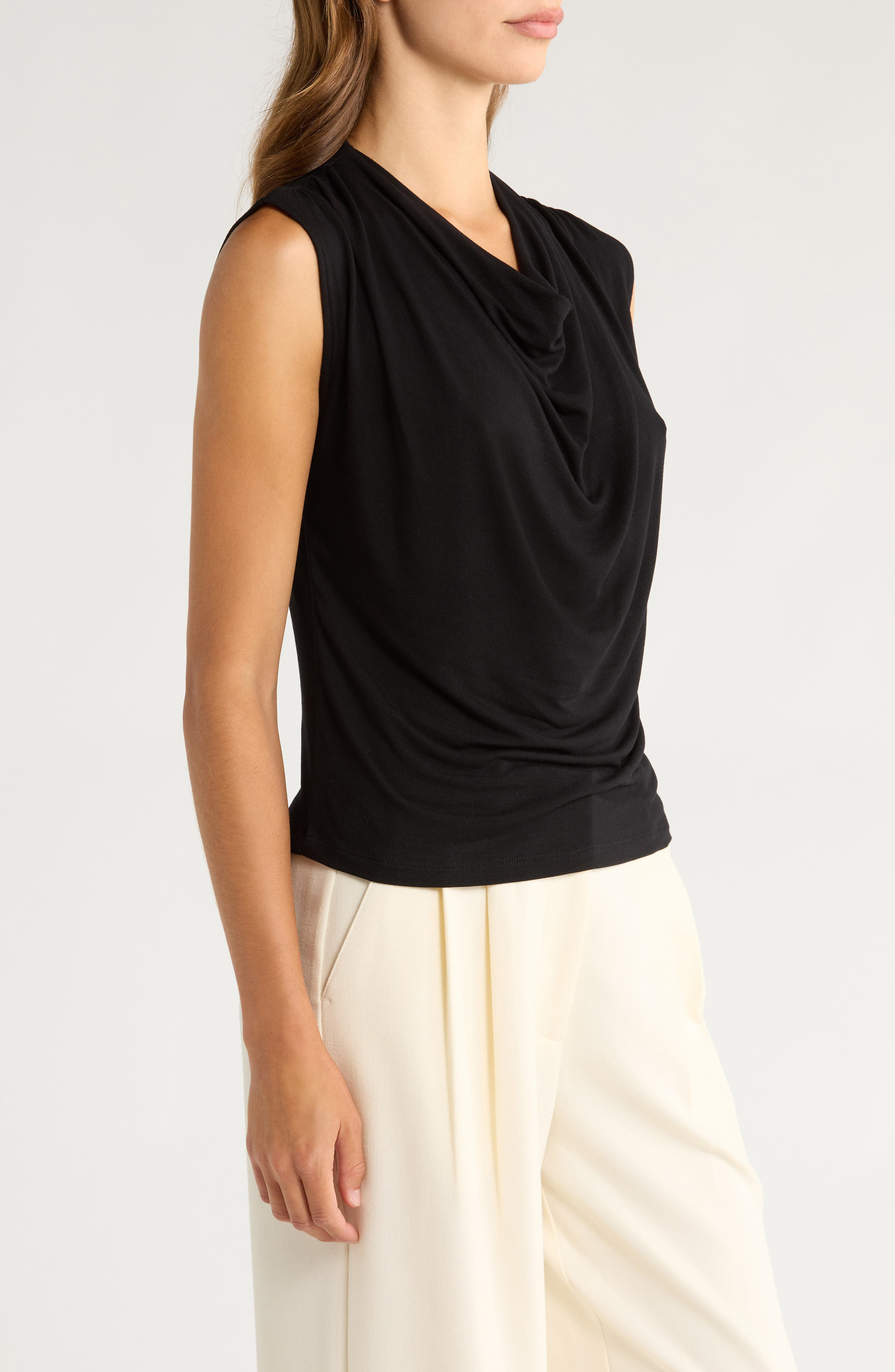 Vince Cowl Neck Sleeveless Top in Black at Nordstrom - 3
