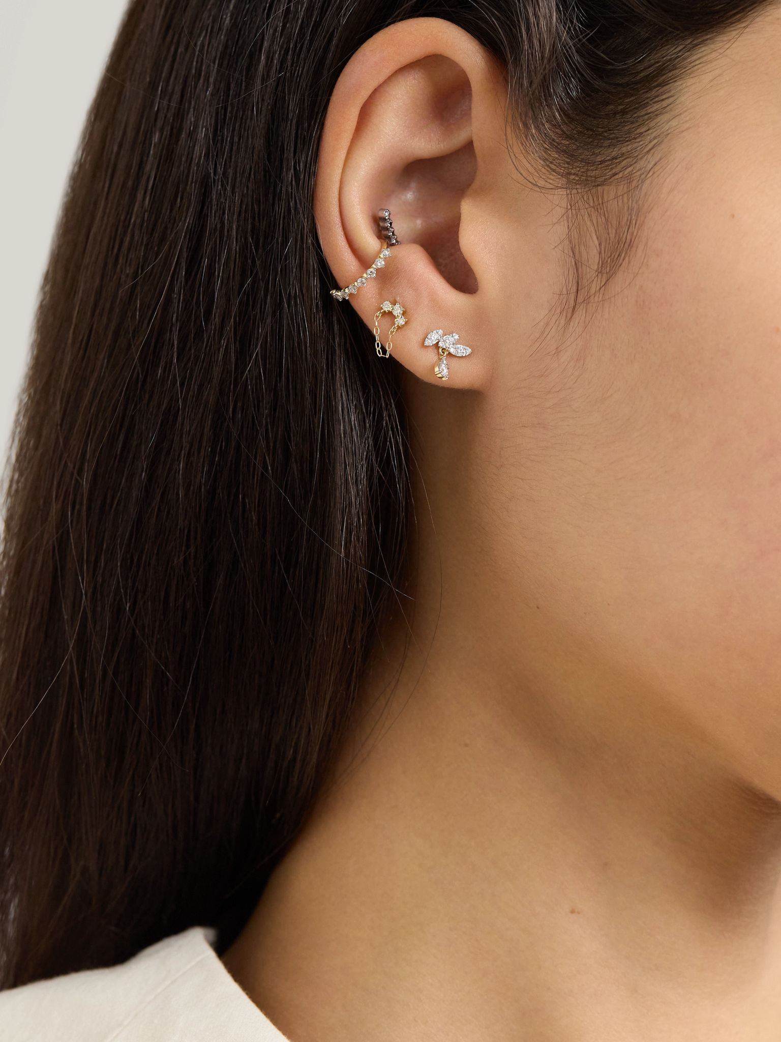 Bright Lights 10-karat gold diamond ear cuff Gold - 4