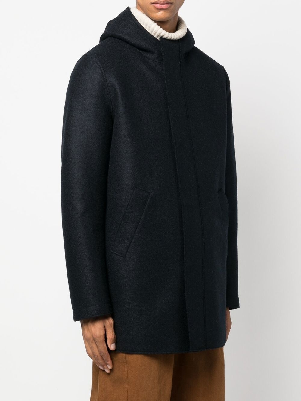 hooded felt coat - 3