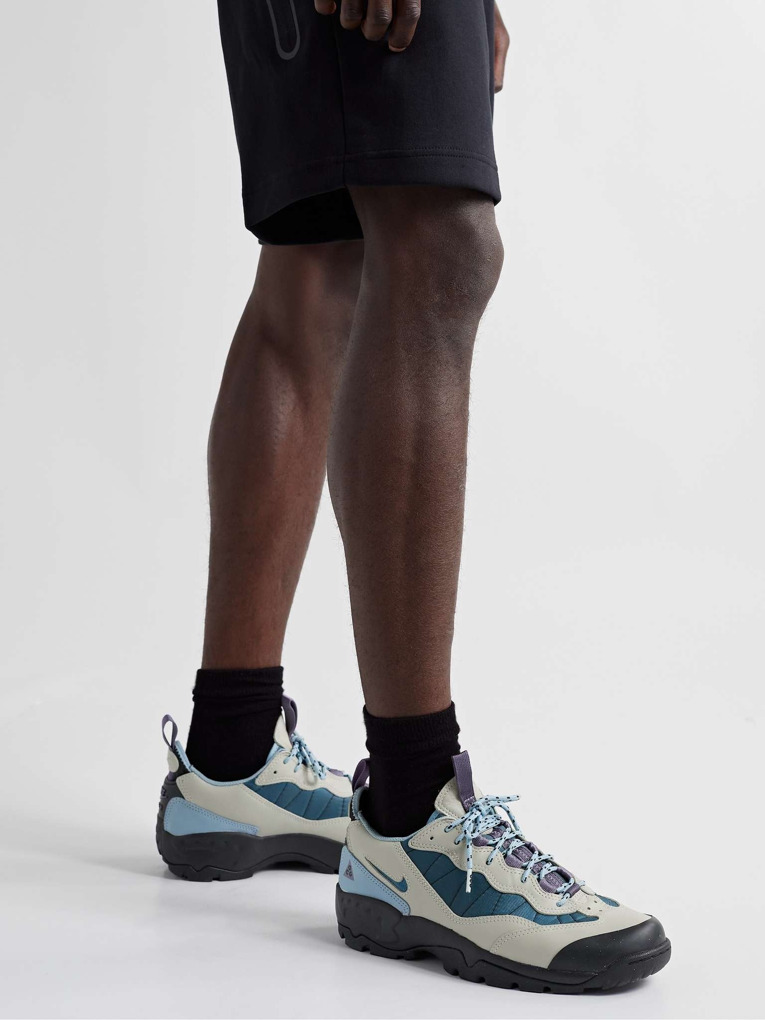 Nike ACG Air Mada Rubber-Trimmed Leather and Mesh Hiking Sneakers 
