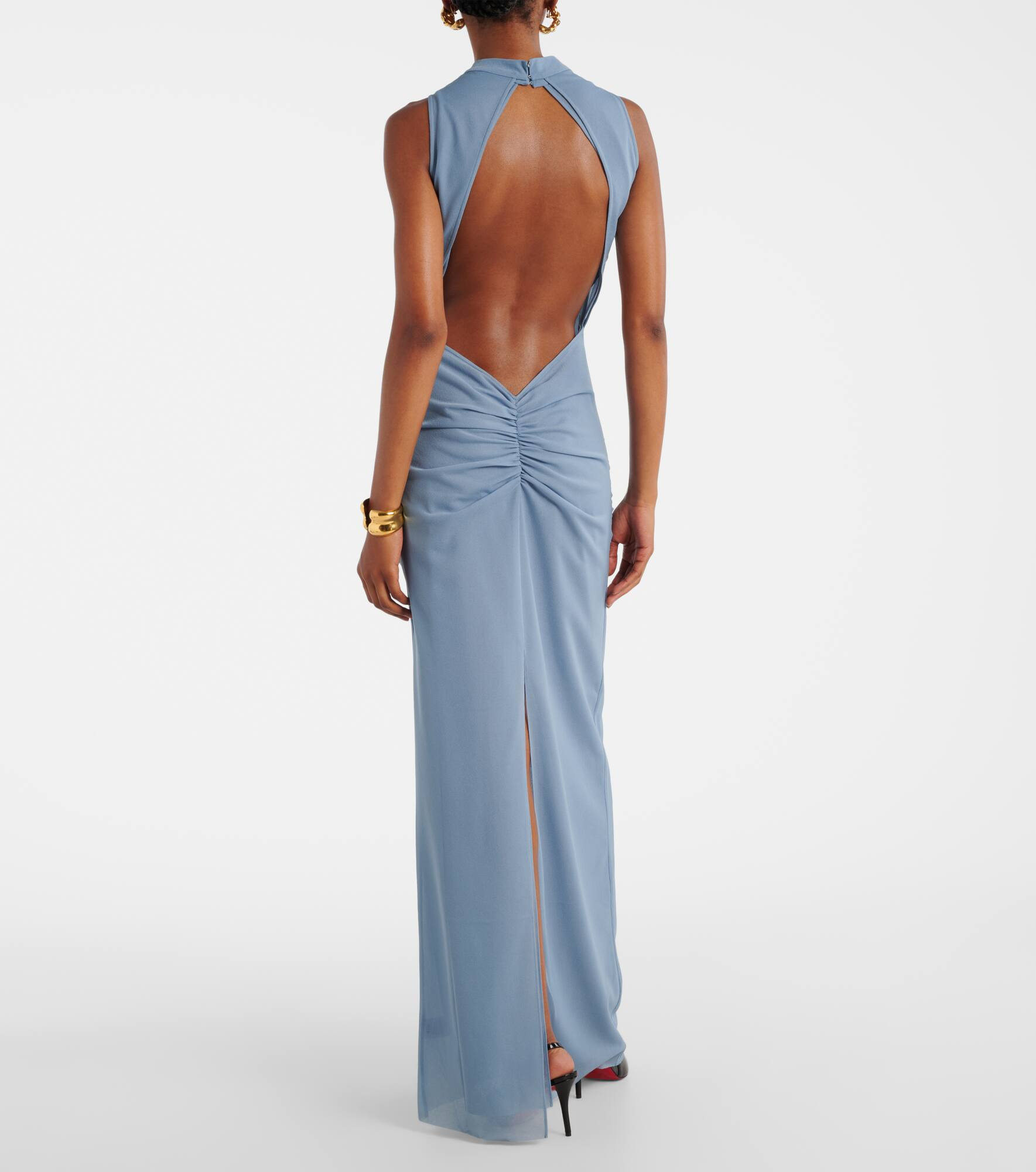 Ruby open-back semi-sheer cocktail dress - 3
