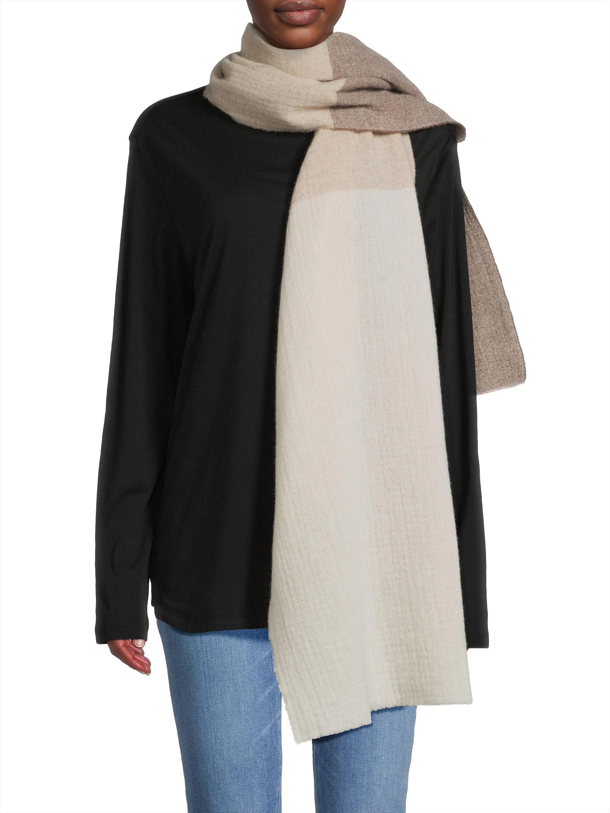 Women's Millie Colorblocked Wool Scarf - Cream Multi - 1