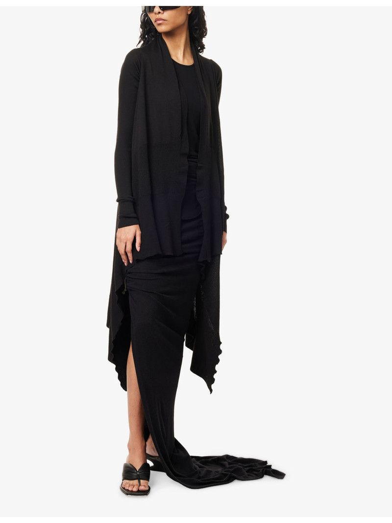 Rick Owens Wrap Draped Wool Cardigan outlook