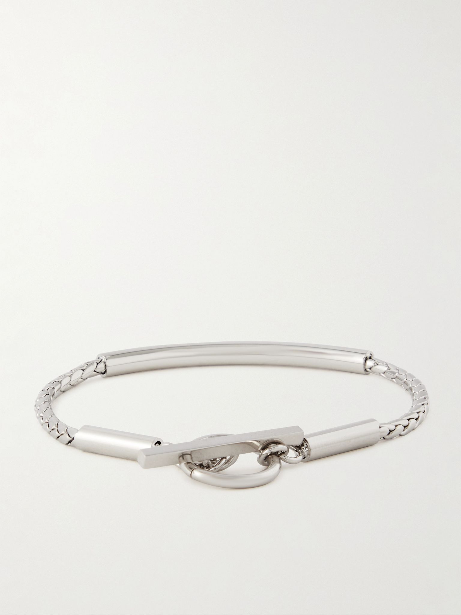 Logo-Engraved Silver-Tone Chain Bracelet Silver - 3