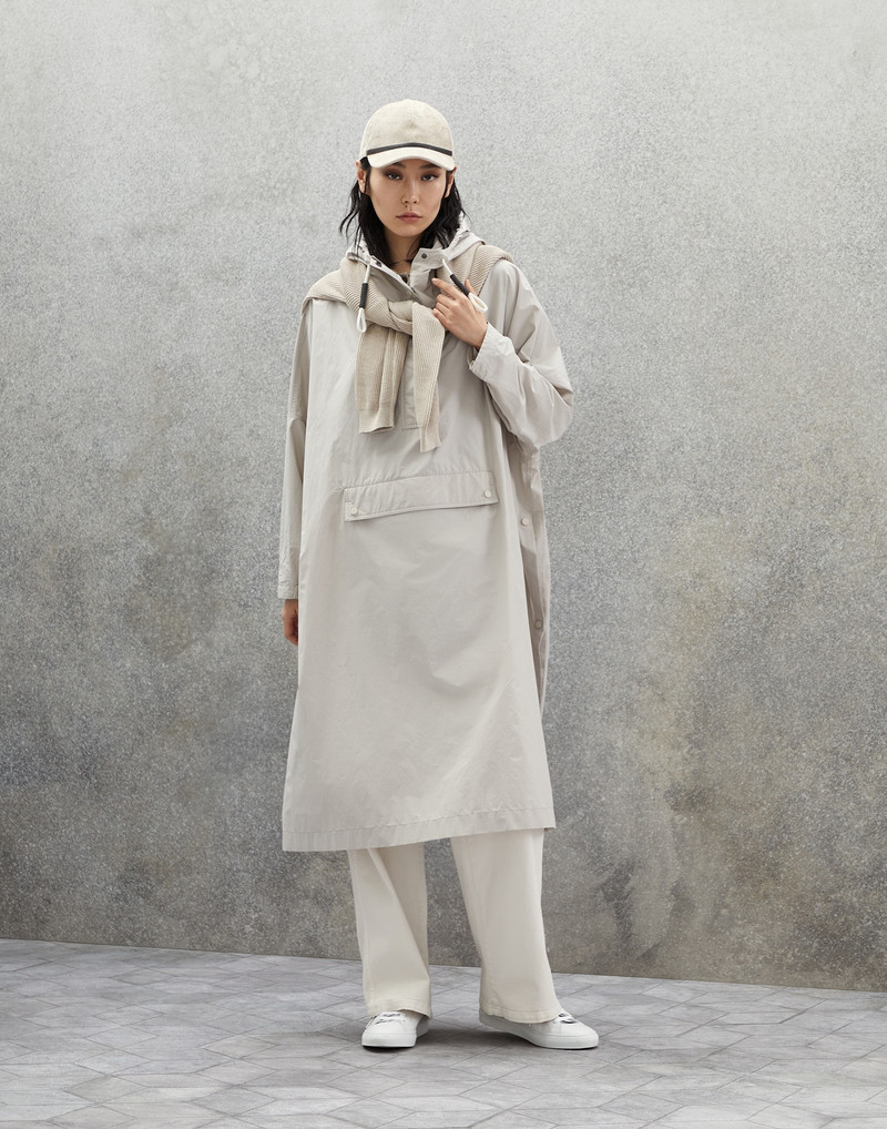 Brunello Cucinelli Water-resistant taffeta hooded outerwear jacket with shiny details outlook