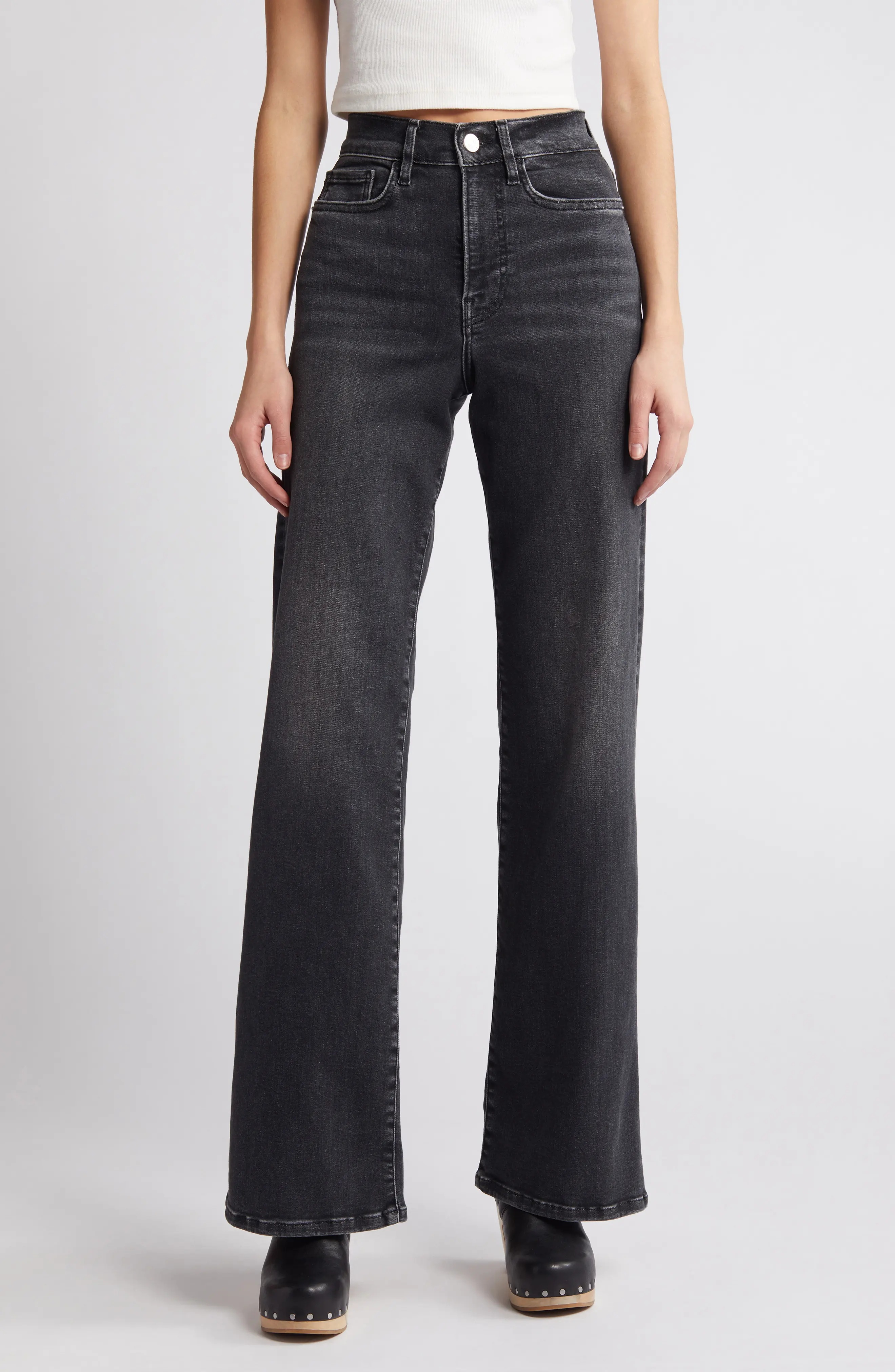 Le Slim Palazzo High Waist Wide Leg Jeans - 1