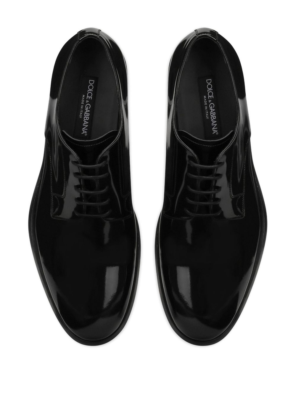 lace-up patent-finish derby shoes - 4