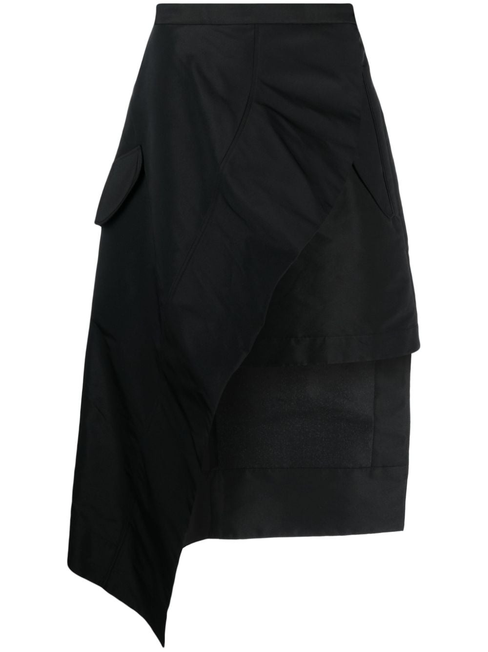 wrap-design asymmetric midi skirt - 1