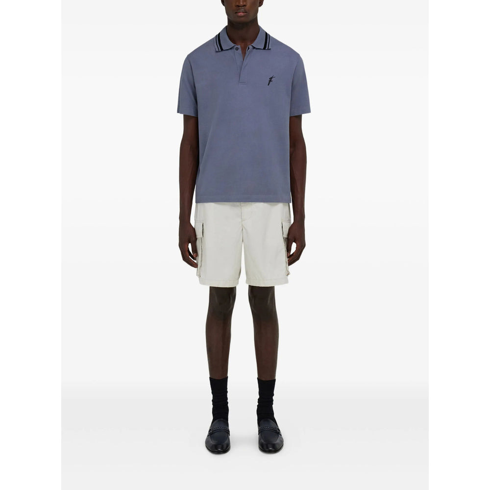 Ferragamo Blue Polo Shirts Men - 4