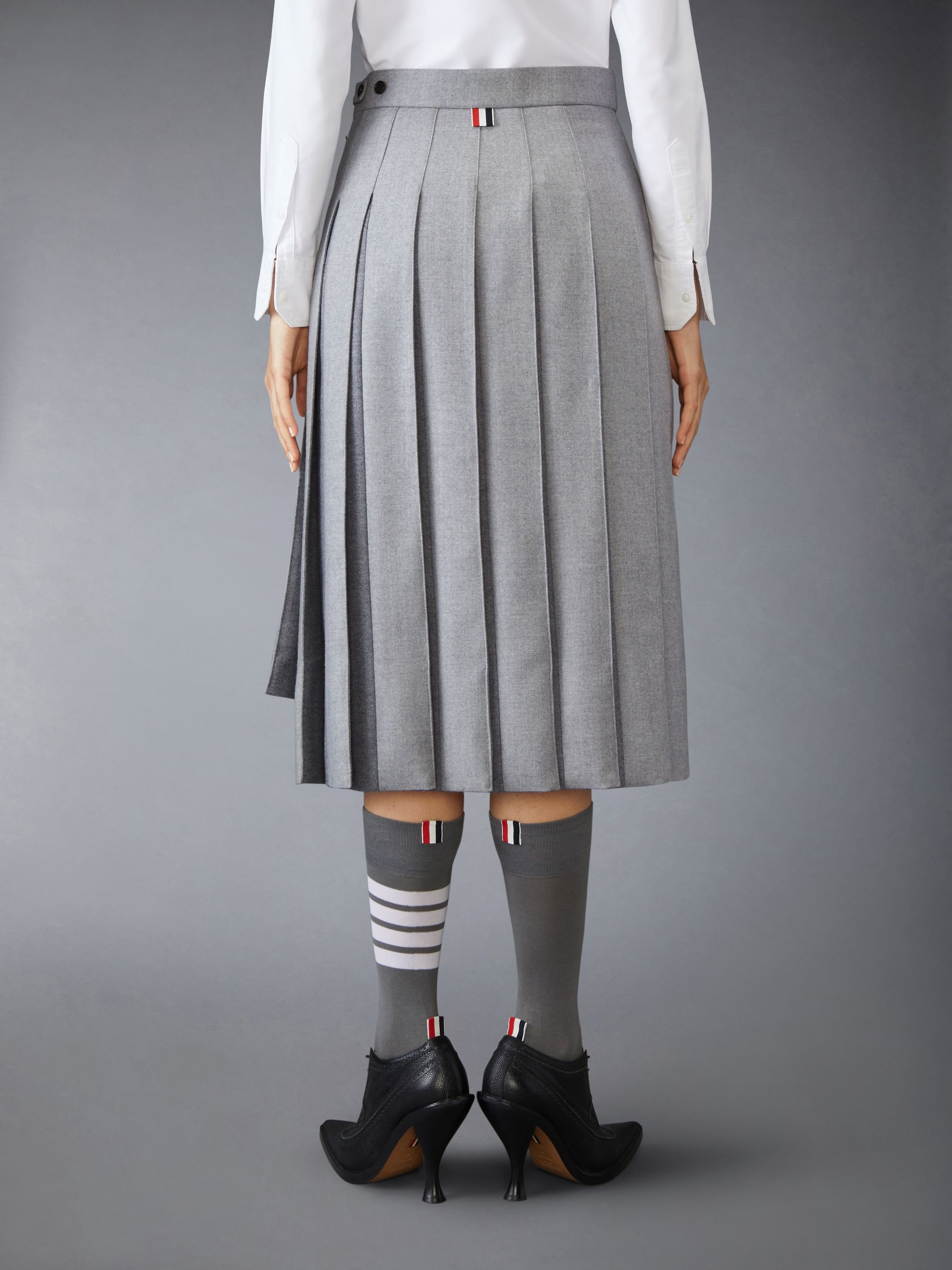 Wool Flannel Pleated Skirt - 3