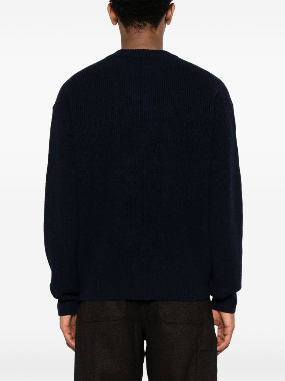 Bold Fox Head-patch ribbed sweater - 4