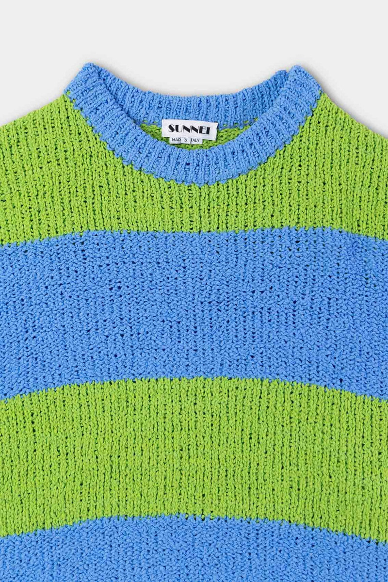 KNITTED JUMPER / azure & green 4