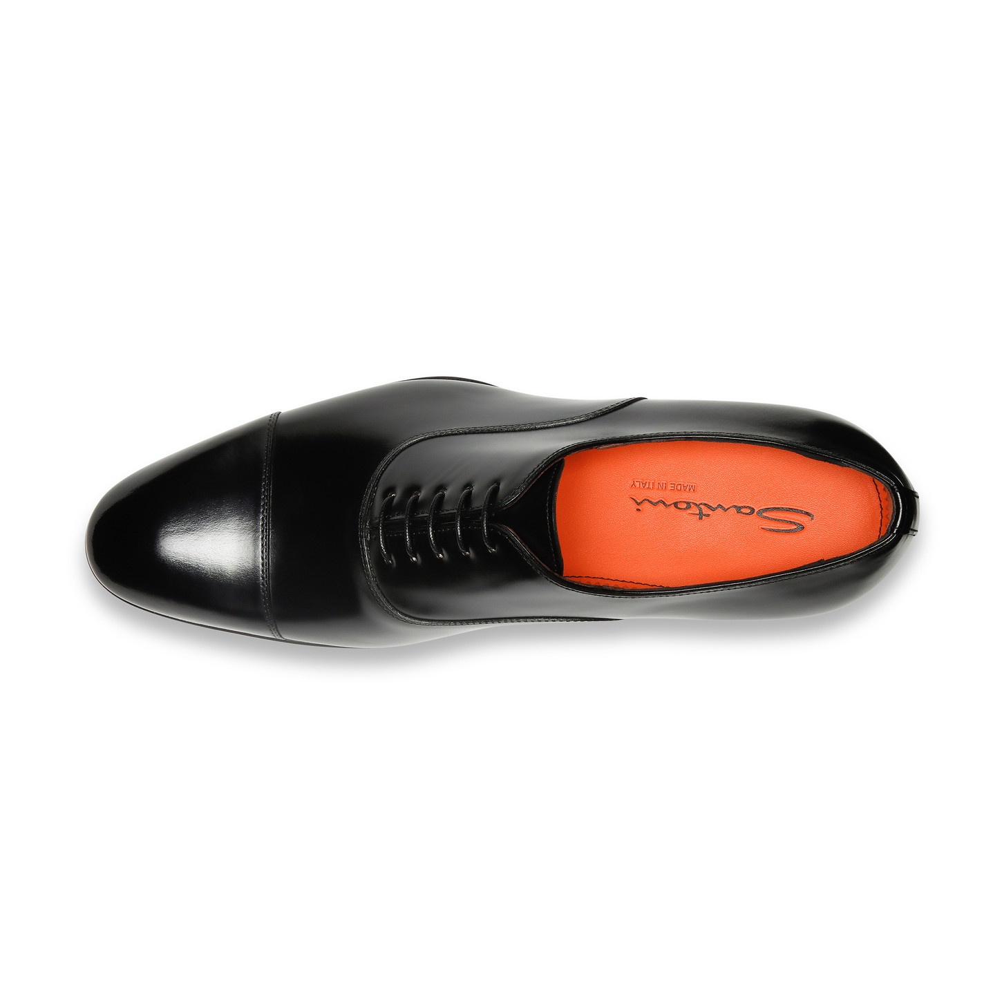 Men's polished black leather Oxford shoe - 5