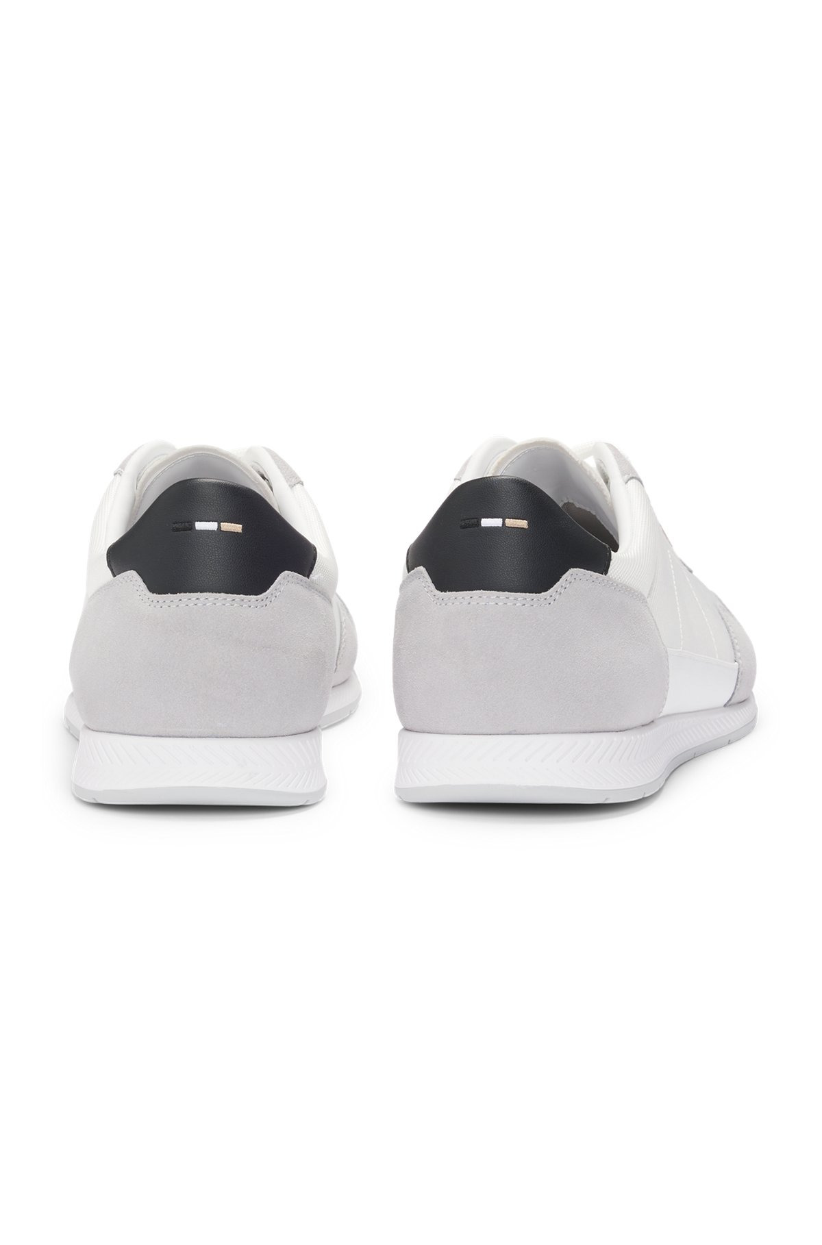 MIXED-MATERIAL LACE-UP TRAINERS WITH SUEDE TRIMS - 5