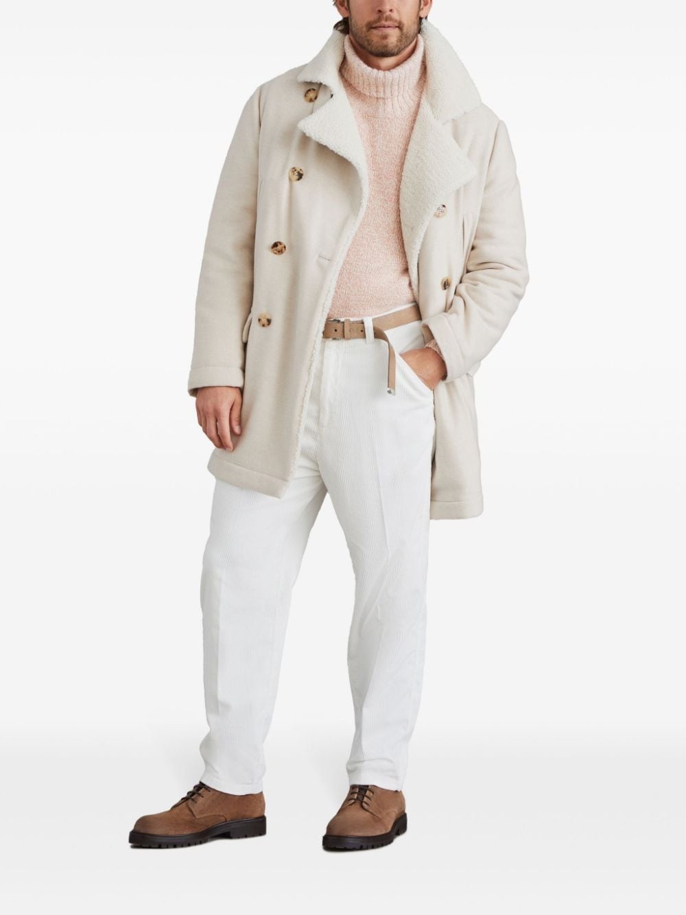 double-breasted wool coat - 2