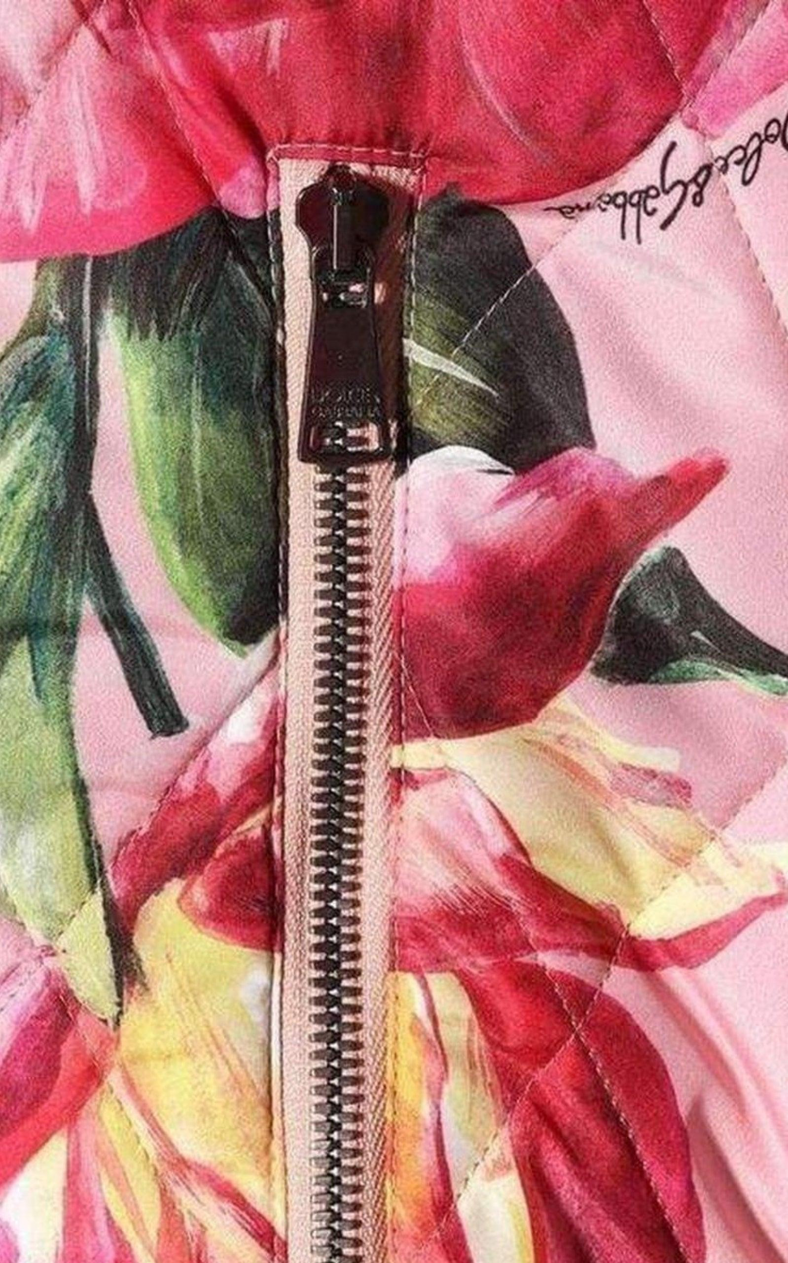 Rose Print Bomber Jacket - 5