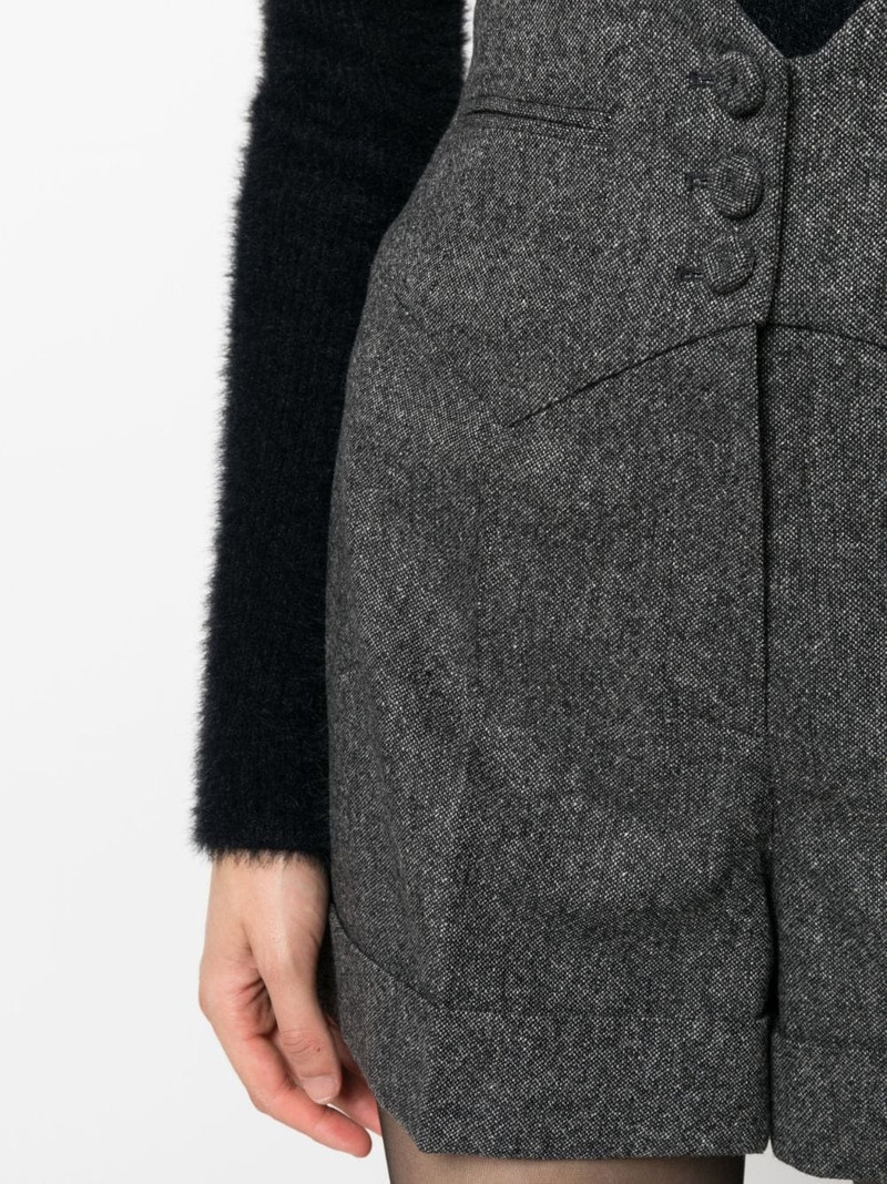 slub-texture high-waisted shorts 5