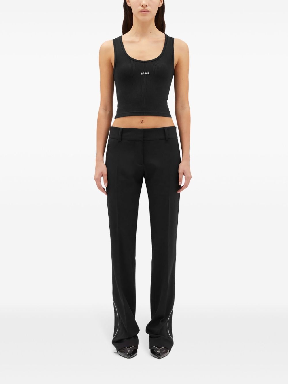 side-zip straight trousers - 3