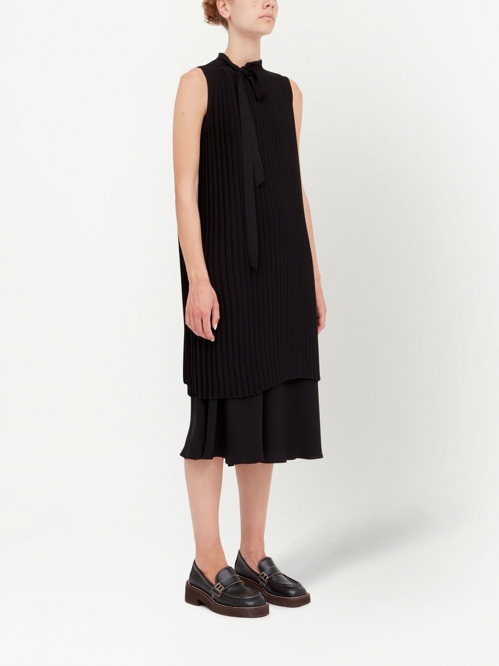 layered pleated asymmetric dress - 3
