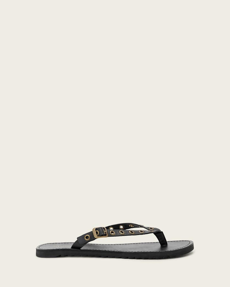 ALLSAINTS SYDNEY EYELET LEATHER SANDALS outlook