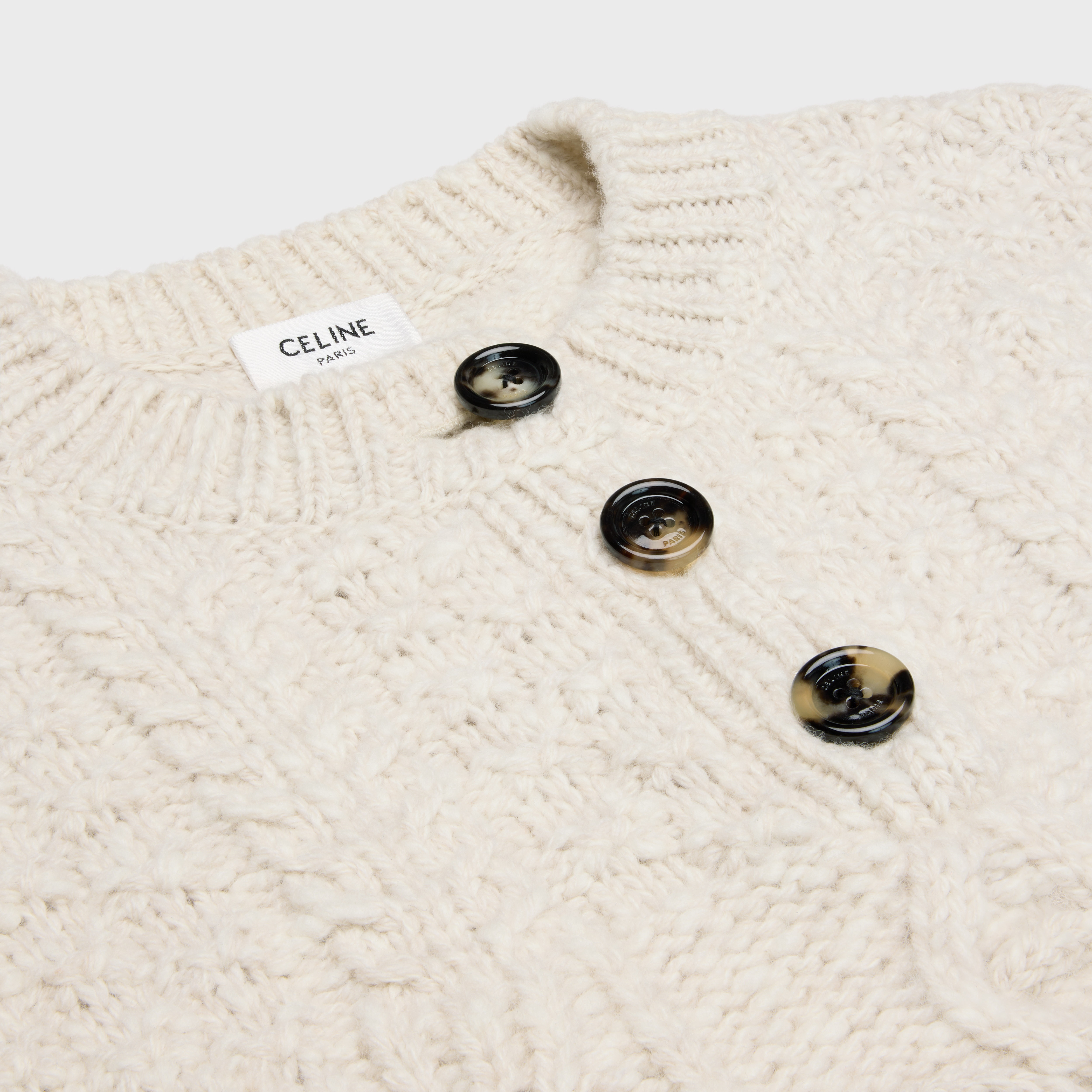 triomphe crew neck sweater in aran wool - 3