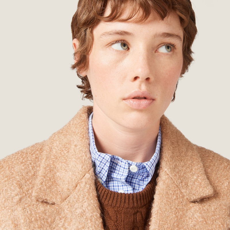 Padded single-breasted tweed coat 6